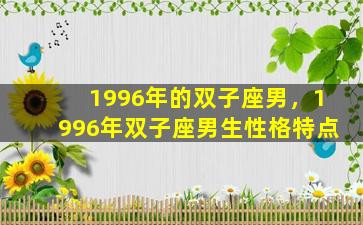 1996年的双子座男，1996年双子座男生性格特点