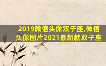 2019微信头像双子座,微信头像图片2021最新款双子座