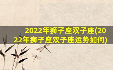 2022年狮子座双子座(2022年狮子座双子座运势如何)