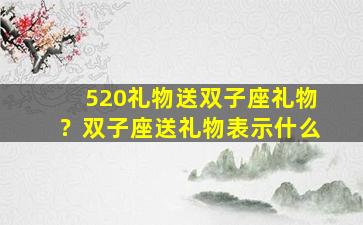 520礼物送双子座礼物？双子座送礼物表示什么
