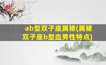 ab型双子座属猪(属猪双子座b型血男性特点)