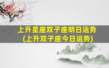 上升星座双子座明日运势(上升双子座今日运势)
