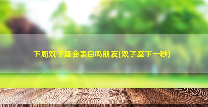 下周双子座会表白吗朋友(双子座下一秒)