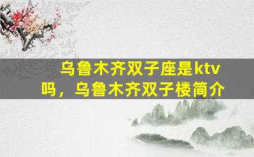 乌鲁木齐双子座是ktv吗，乌鲁木齐双子楼简介