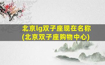 北京lg双子座现在名称(北京双子座购物中心)