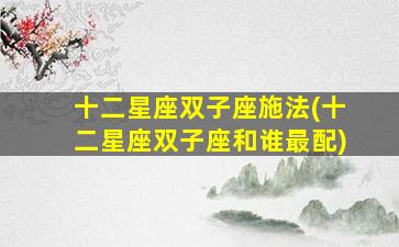 十二星座双子座施法(十二星座双子座和谁最配)