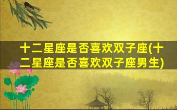 十二星座是否喜欢双子座(十二星座是否喜欢双子座男生)