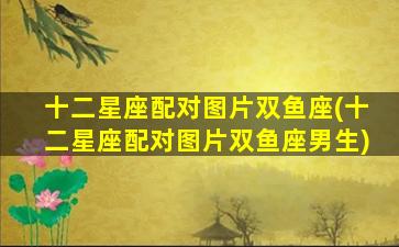 十二星座配对图片双鱼座(十二星座配对图片双鱼座男生)