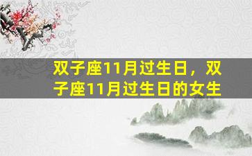 双子座11月过生日，双子座11月过生日的女生