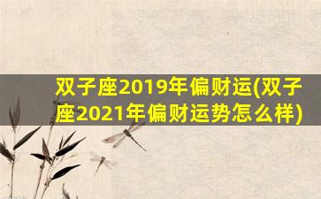 双子座2019年偏财运(双子座2021年偏财运势怎么样)