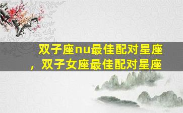 双子座nu最佳配对星座，双子女座最佳配对星座
