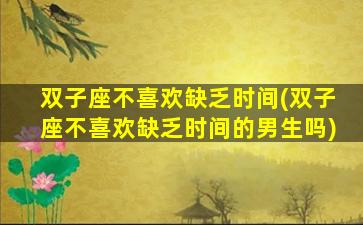 双子座不喜欢缺乏时间(双子座不喜欢缺乏时间的男生吗)
