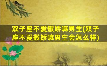 双子座不爱撒娇嘛男生(双子座不爱撒娇嘛男生会怎么样)
