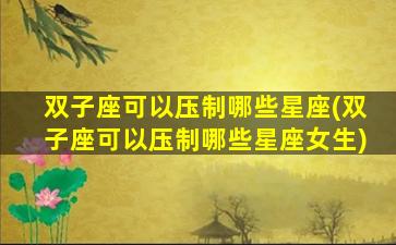 双子座可以压制哪些星座(双子座可以压制哪些星座女生)