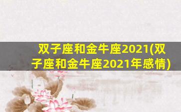 双子座和金牛座2021(双子座和金牛座2021年感情)