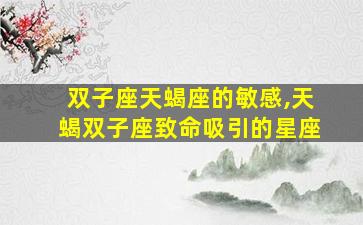 双子座天蝎座的敏感,天蝎双子座致命吸引的星座