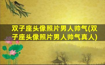双子座头像照片男人帅气(双子座头像照片男人帅气真人)