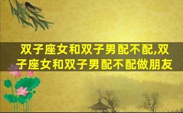 双子座女和双子男配不配,双子座女和双子男配不配做朋友