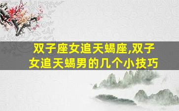 双子座女追天蝎座,双子女追天蝎男的几个小技巧
