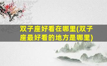 双子座好看在哪里(双子座最好看的地方是哪里)