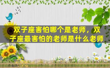 双子座害怕哪个是老师，双子座最害怕的老师是什么老师