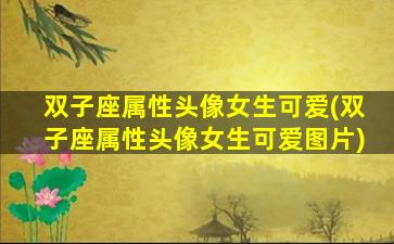 双子座属性头像女生可爱(双子座属性头像女生可爱图片)