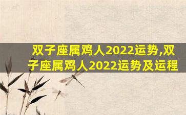 双子座属鸡人2022运势,双子座属鸡人2022运势及运程