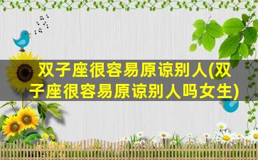 双子座很容易原谅别人(双子座很容易原谅别人吗女生)