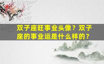 双子座旺事业头像？双子座的事业运是什么样的？