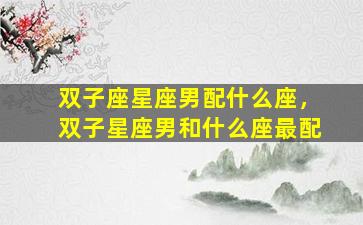 双子座星座男配什么座，双子星座男和什么座最配