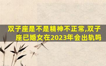 双子座是不是精神不正常,双子座已婚女在2023年会出轨吗