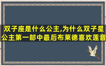 双子座是什么公主,为什么双子星公主第一部中最后布莱德喜欢莲音而不是法音了