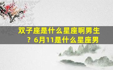 双子座是什么星座啊男生？6月11是什么星座男