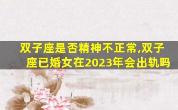 双子座是否精神不正常,双子座已婚女在2023年会出轨吗