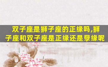 双子座是狮子座的正缘吗,狮子座和双子座是正缘还是孽缘呢