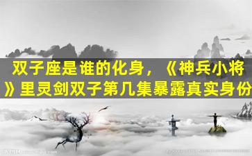 双子座是谁的化身，《神兵小将》里灵剑双子第几集暴露真实身份