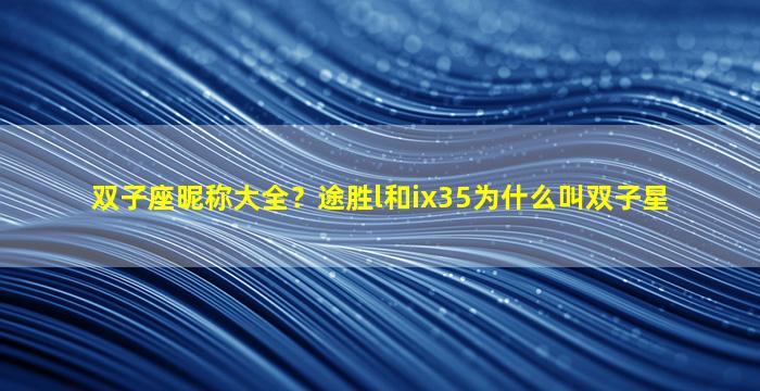 双子座昵称大全？途胜l和ix35为什么叫双子星