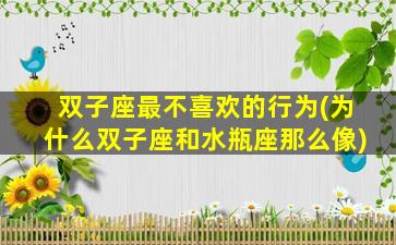 双子座最不喜欢的行为(为什么双子座和水瓶座那么像)