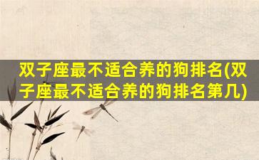 双子座最不适合养的狗排名(双子座最不适合养的狗排名第几)