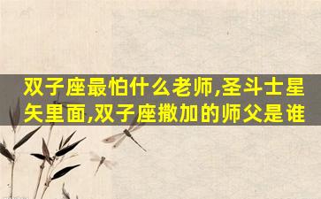 双子座最怕什么老师,圣斗士星矢里面,双子座撒加的师父是谁