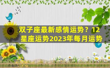 双子座最新感情运势？12星座运势2023年每月运势