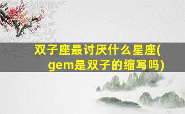 双子座最讨厌什么星座(gem是双子的缩写吗)