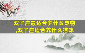 双子座最适合养什么宠物,双子座适合养什么猫咪