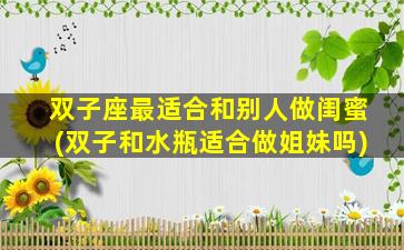 双子座最适合和别人做闺蜜(双子和水瓶适合做姐妹吗)