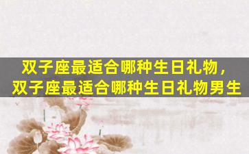 双子座最适合哪种生日礼物，双子座最适合哪种生日礼物男生
