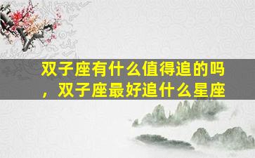 双子座有什么值得追的吗，双子座最好追什么星座