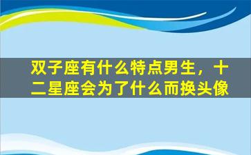 双子座有什么特点男生，十二星座会为了什么而换头像