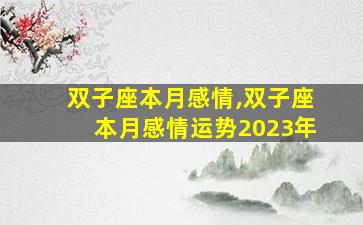 双子座本月感情,双子座本月感情运势2023年