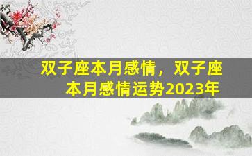 双子座本月感情，双子座本月感情运势2023年