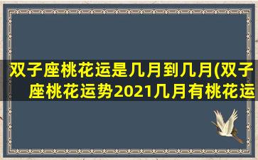 双子座桃花运是几月到几月(双子座桃花运势2021几月有桃花运)